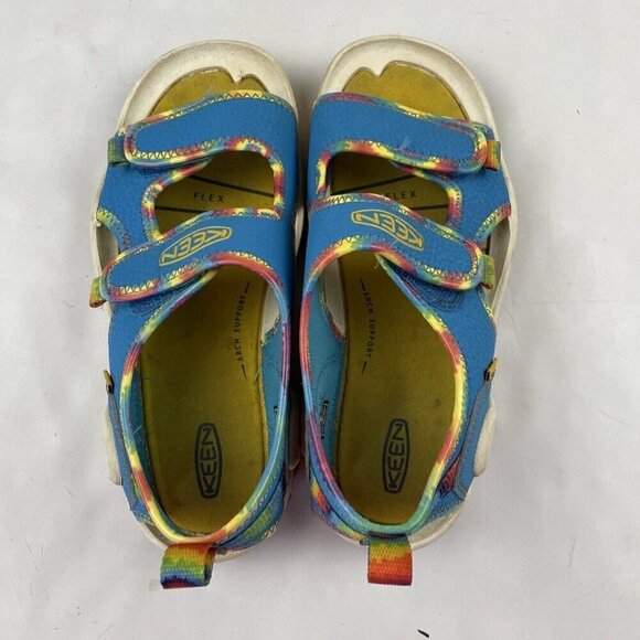 Keen Knotch River Creek Strappy Sandals Size Youth 1 Blue 1025647 Hook And Loop - Picture 4 of 9